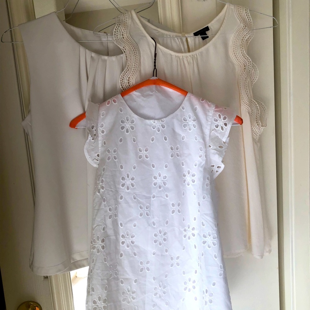 Bundle of white professional blouses. Ann Taylor J-crew, Calvin Klein
